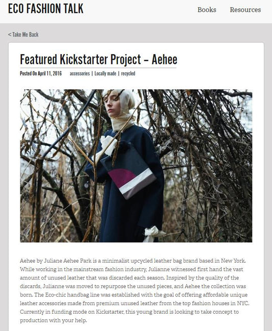 AEHEE New York was featured on Eco Fashion Talk!!!