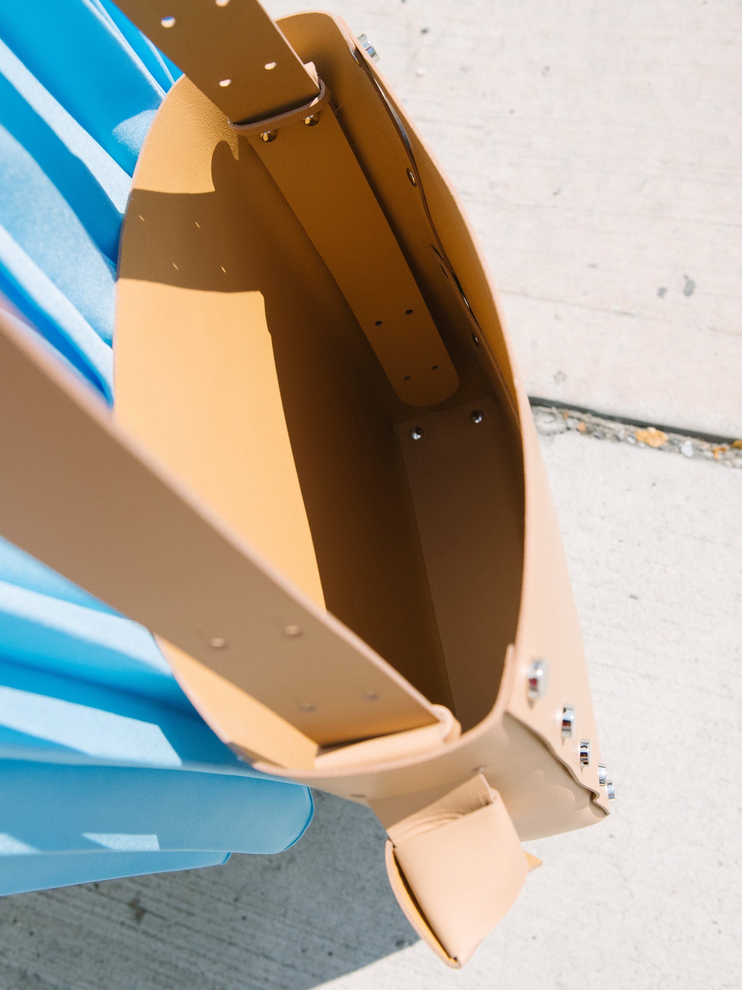 Chic beige tote and bucket bag crafted from Italian vegetable tanned leather for a minimal yet sophisticated look.