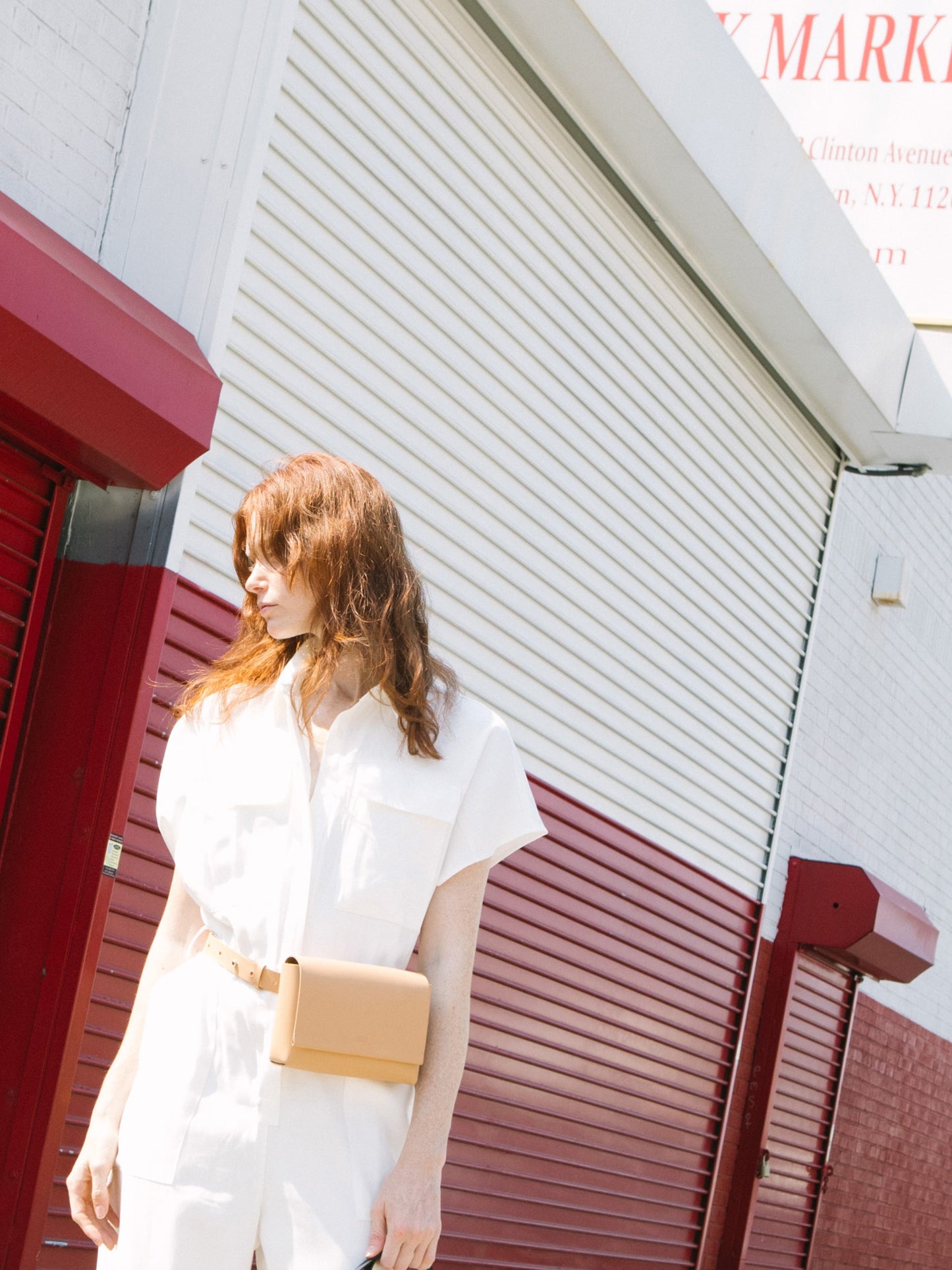 Chic beige designer belt bag and fanny pack crafted from Italian vegetable tanned leather for a minimalist yet sophisticated look.