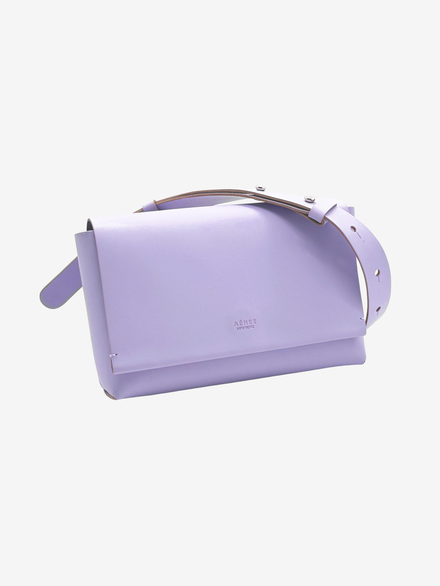 AJ Structured Leather Belt Bag - Lavender
