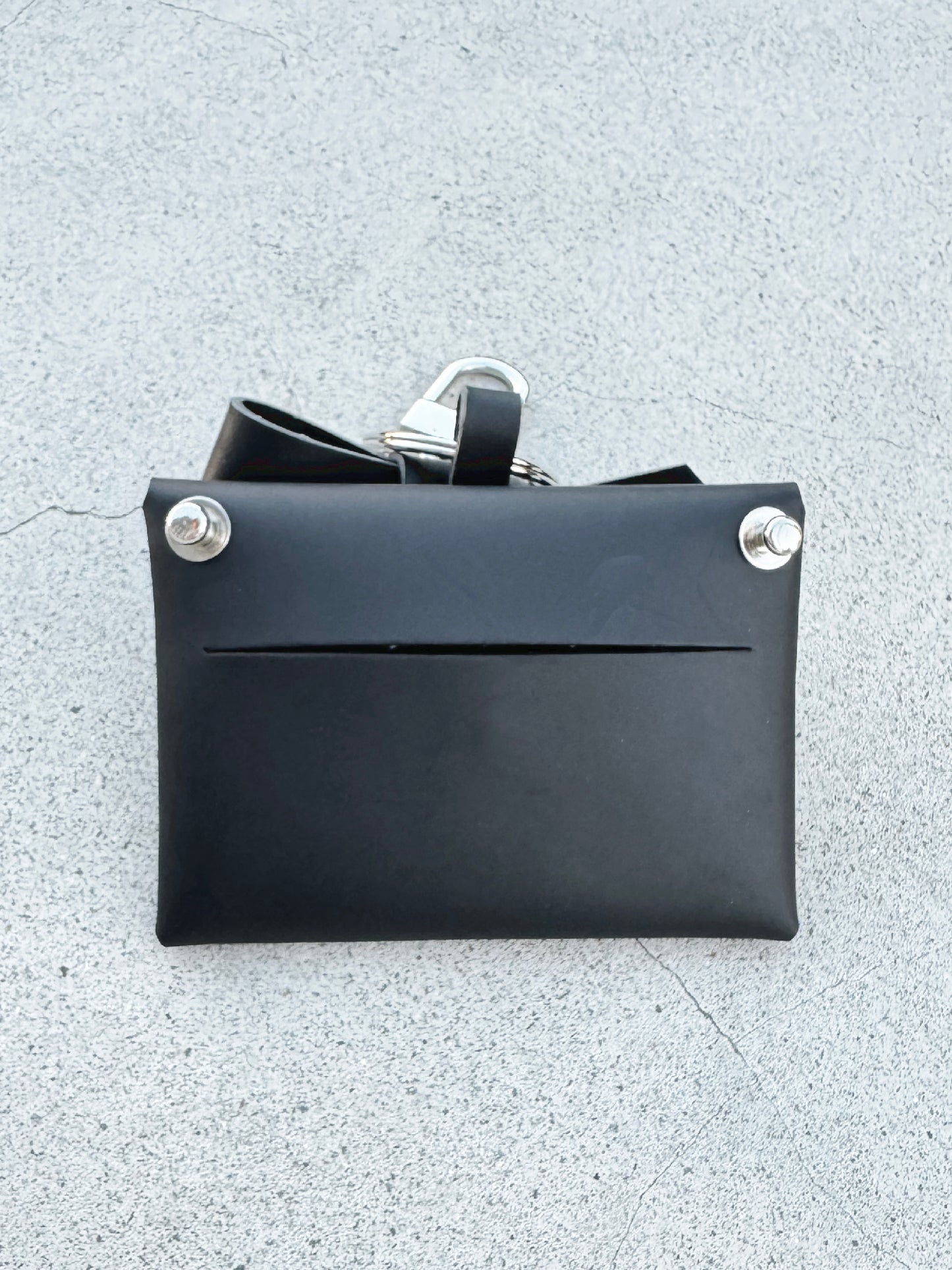 BOW card holder wallet with Shoulder strap - Black