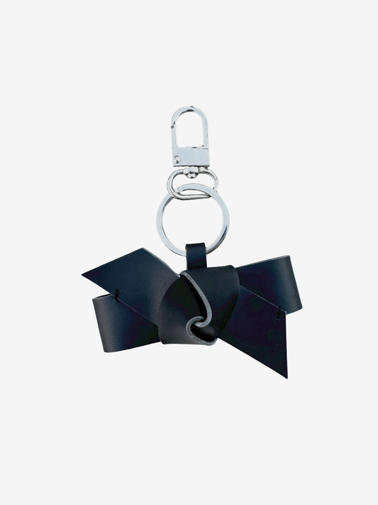 BOW leather keychain - Black