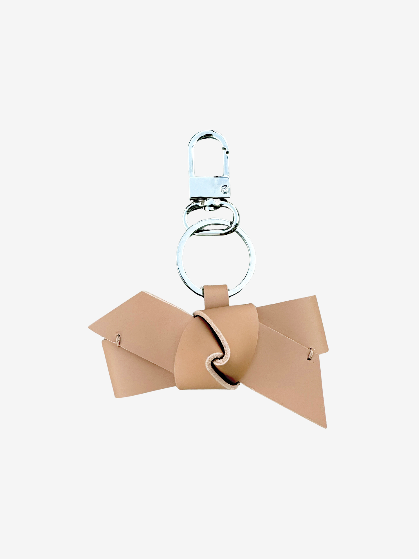 BOW leather keychain - Cashew