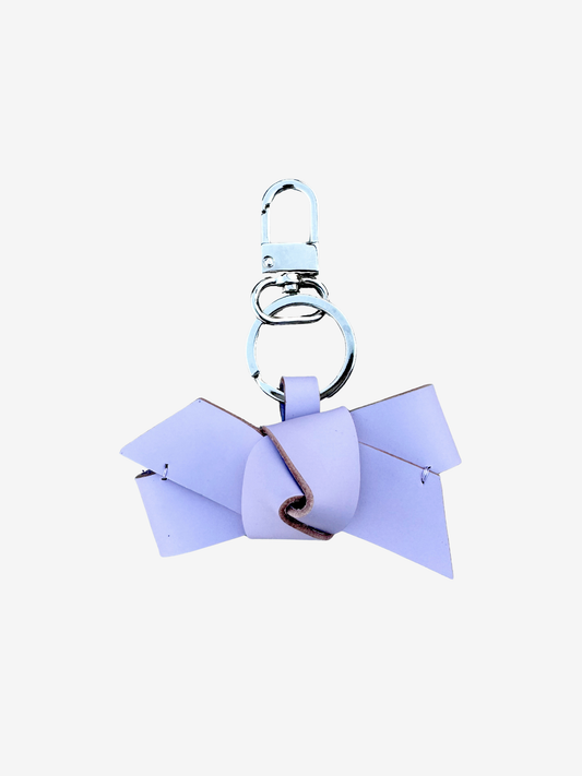BOW leather keychain - Lavender