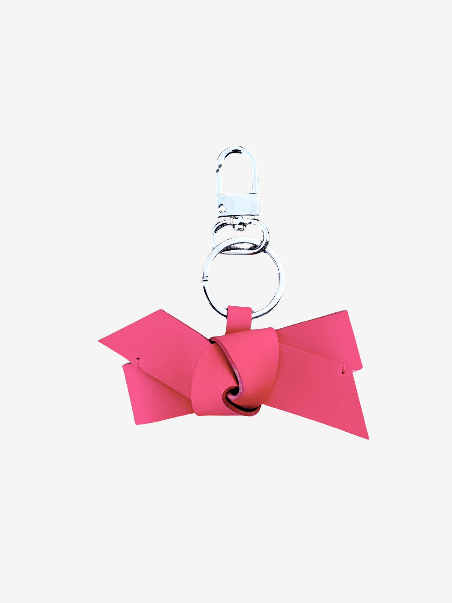 BOW leather keychain - Raspberry Red