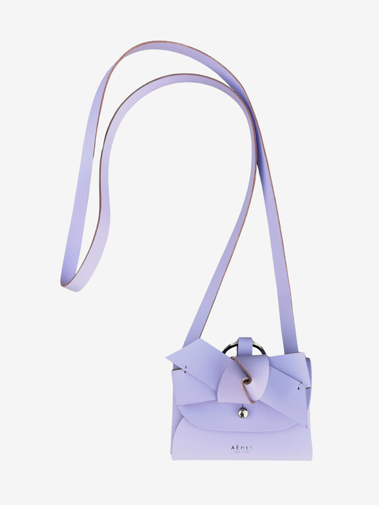 BOW card holder wallet with Shoulder strap - Lavender