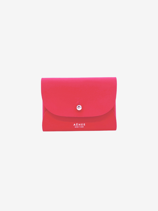 Minimal card holder wallet- Raspberry Red