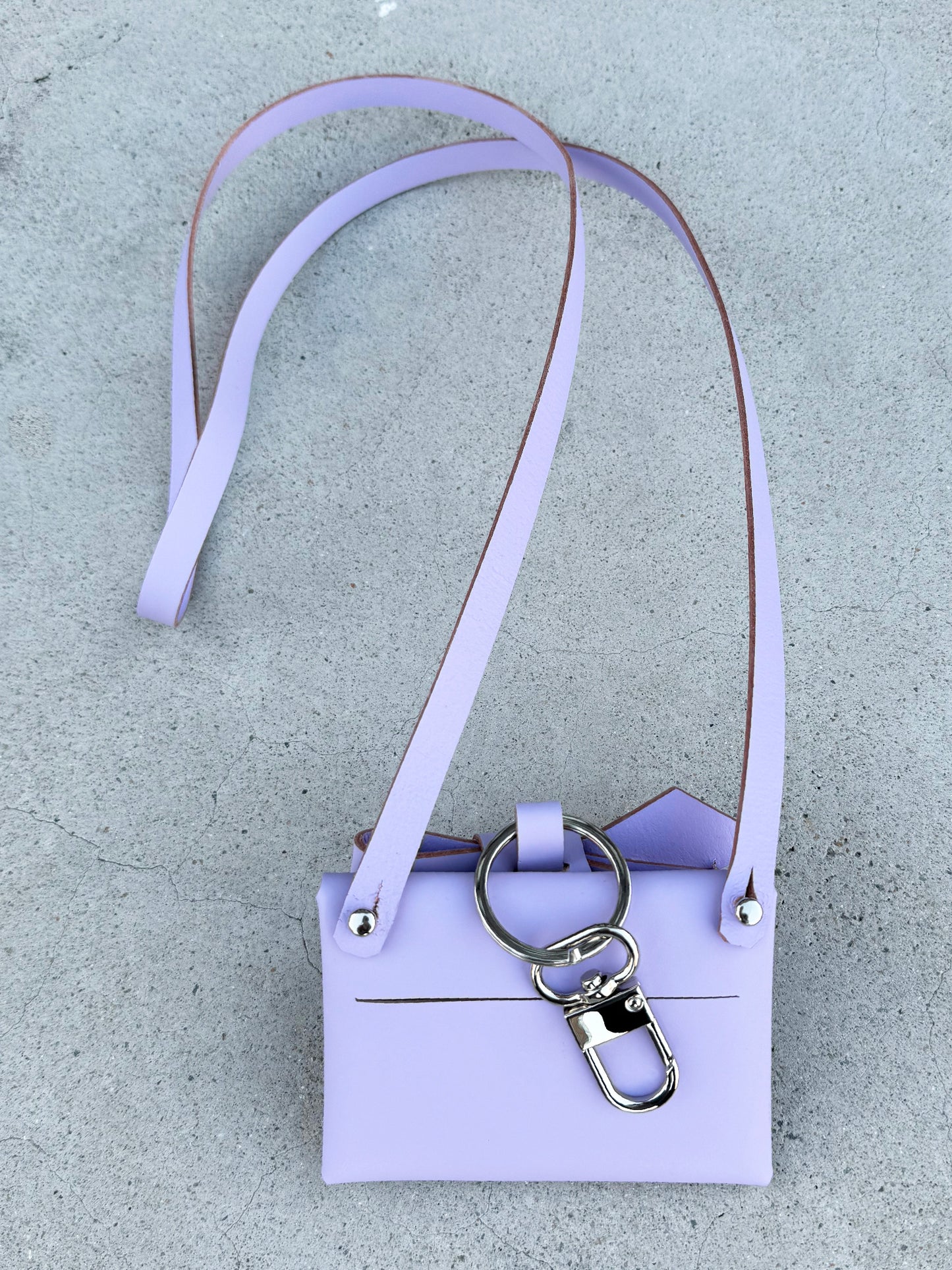 BOW card holder wallet with Shoulder strap - Lavender