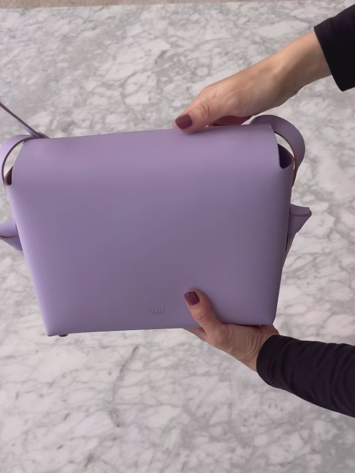 AEHEE Women's minimal leather crossbody bag- Lavender